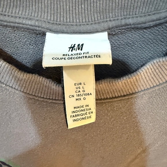 H&M Relaxed Fit Gray Sweatshirt Well Worn look faded color - Picture 4 of 5